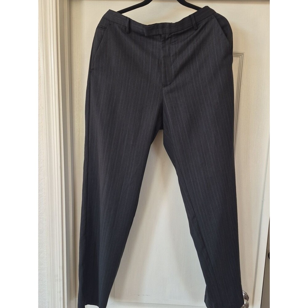 Calvin Klein Striped, 72% Wool Blend Pants Sz 33W 32L - Picture 2 of 15